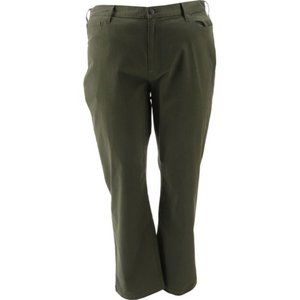 NWT LANDS' END MEN'S TRADITIONAL GARMENT DYE KNOCKABOUT PANTS DARK OLIVE 37X32